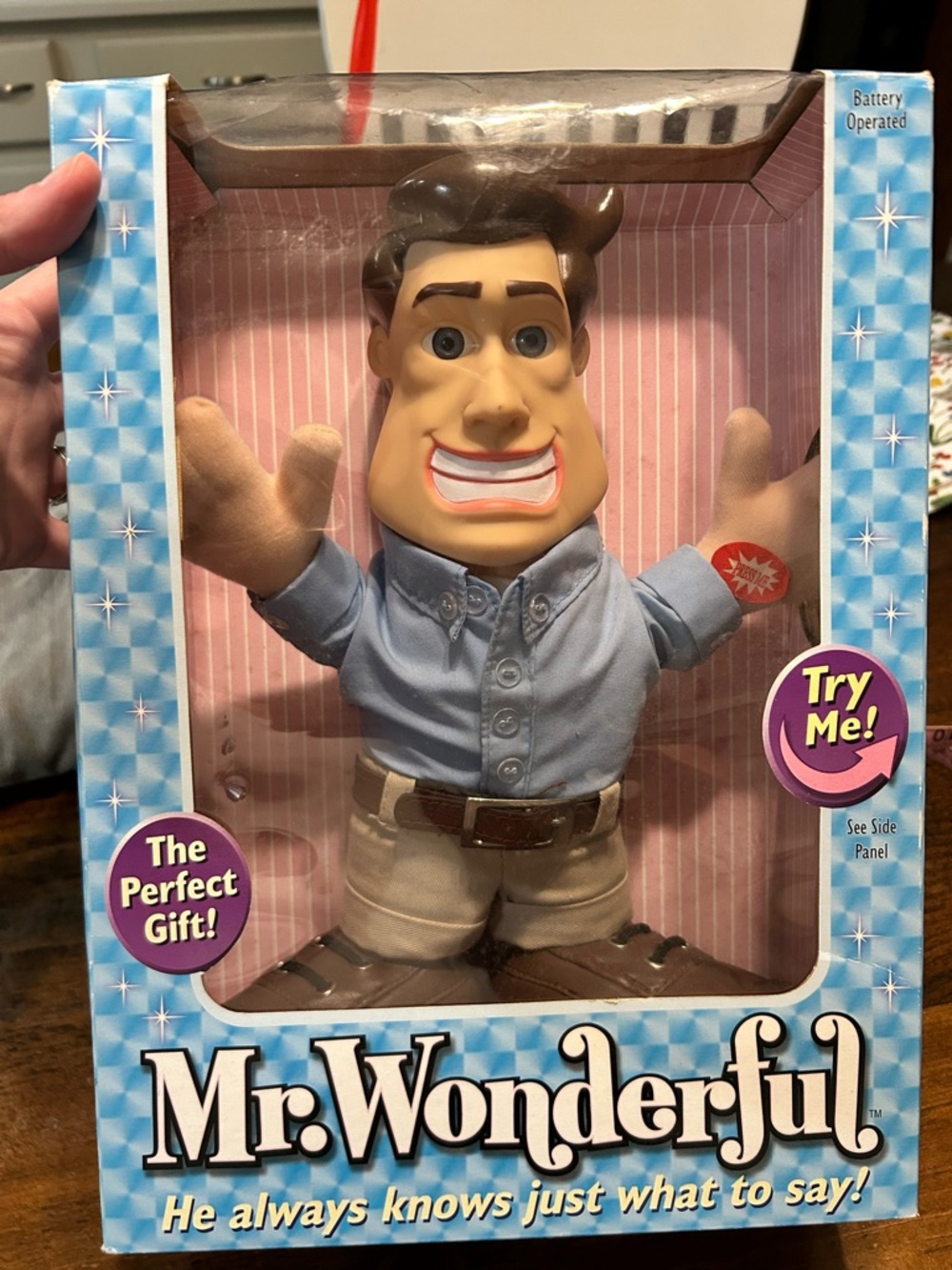 Mr. Wonderful Talking Plush Doll - Blue Shirt, Tan Pants